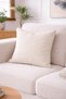 2-Piece Linen Look Cushion Cover with Zipper Modern Decorative Pillowcase Light Cream - 2