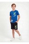 Boy's Trend X Printed White T-Shirt Black Shorts Set - 2