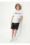 Round Neck T-Shirt and Capri Pants Never Give up Print Detailed Boys' Summer Set - 3