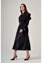 6042 Belt Detailed Cap Jacket Black - 2