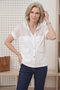Women's Plus Size Lycra Hooded Pocket Mesh Drop Shoulder Scuba Mom T-Shirt Combed Cotton Blouse - 5