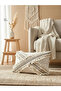 Raw Linen Cream Cross Brown Lace Pompom 2 Piece Throw Pillow Cover (35 X 55) - 4