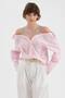 Women's Collared Shirt with Tulle and Stone Detailing