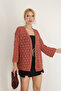 V-Neck Half Capri Sleeves Openwork Hollowed Out Geometric Honeycomb Pattern Spring Summer Knitwear Cardigan - 4