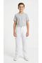 Teen Boys White Straight Fit Cargo Trousers