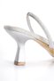 Women's 7 cm Pointed Toe Transparent and Glitter Detailed Heeled Evening Dress Shoes - 3