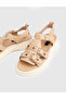 Pena Genuine Leather Beige Women's Sandals - 2