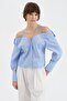 Women's Collared Shirt with Tulle and Stone Detailing