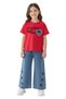 Girls' Summer Denim Sets 100% Cotton Super Quality Summer Short-Sleeved Bottom Top Set Cotton %Yuz Super Quality Full Fit