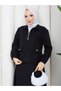 Women's Hijab Double Fabric Zippered Two-Piece Set - Women's Hijab Set Jacket Skirt - 2
