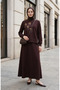 Floral Embroidered Stoned Double Set 0255-01 Brown - 2