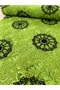 Pistachio Green and Black Embroidered French Lace Fabric