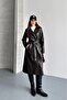 New Season Women's Leather Trench Coat - 2