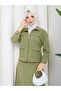 Women's Hijab Double Fabric Zippered Two-Piece Set - Women's Hijab Set Jacket Skirt - 6