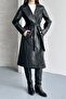 New Season Women's Leather Trench Coat