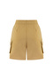 Women's Beige Color Tie-Dye Cargo Shorts with Pocket Detail - 2