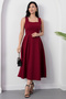 Square Neck Sleeveless Crepe Dress 2026-4558 - 3