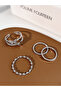 4Pcs Silver Tone Butterfly Stackable Ring Set with Crystal Accents Minimalist Rings for Women - 5