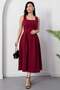 Square Neck Sleeveless Crepe Dress 2026-4558