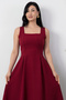 Square Neck Sleeveless Crepe Dress 2026-4558 - 2