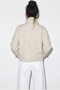 Women's Light Beige Stand Collar Lined Short Trench Coat with Pocket Detail 2081 60283980 - 8