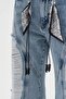 Women's Spanish Flare Jeans with Ripped Front Detail and Detachable Belt Design - 5