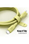 كابل سيليكون USB-C إلى USB-C بقوة 60 واط وطول 1 متر باللون الأصفر - 3