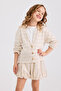Girl's Glittery Ecru Knitwear Cardigan - 2