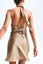 Halterneck satin dress - 4