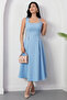 Square Neck Sleeveless Crepe Dress 2026-4558 - 6