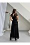 Maxi Tulle Dress with Chest Detail - Black - 6