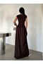 V-Neck Corset Detailed Dress - Brown - 4