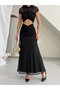 Maxi Tulle Dress with Chest Detail - Black - 4