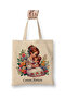 Mother's Day Gift for Mothers 032 White Cloth Bag Long Handle Shopping Bag Beach Bag