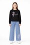 Black Rose Embroidered Badili Jeans Pants Girls' 2-Piece Set 23748