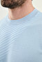 Pieced Slim Fit Crew Neck Men's Knitwear T-Shirt Blue - 11588.26Y - 2