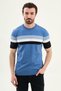 Striped Slim Fit Crew Neck Men's Knitwear T-Shirt Indigo - 11589.26Y