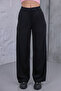 Women's Draped Palazzo Black Trousers - 4