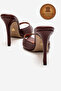 Genuine Leather Handmade Burgundy Leather Pointed Toe Thin Heeled Slippers Sonade - 4