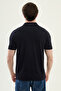 Patterned Slim Fit Polo Collar Zippered Men's Knitwear T-Shirt Navy Blue - 11585.26Y - 4