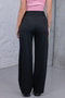 Women's Draped Palazzo Black Trousers - 5