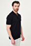 Straight Slim Fit Short Sleeve Men's Knitwear Shirt Navy Blue - 11246.26Y - 3