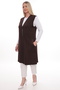 Women's Long Pocketed Vest with Buttons Seasonal Crystal Mother Viscose Hijab Tunic - 2