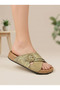 Women's Anatomical Cork Sole Cross-Strapped Buckle Casual Slippers - 2