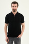 Patterned Slim Fit Polo Collar Zippered Men's Knitwear T-Shirt Black - 11585.26Y