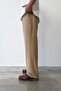 Pleated Baggy Fit Fabric Mink Trousers - 3