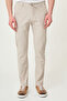 Straight Super Slim Fit Elastic Waist Drawstring Men's Trousers Beige - 38354.26Y - 4