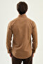 Striped Slim Fit Stand Collar Long Sleeve Men's Shirt Camel - 27144.26Y - 4