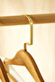 3-Piece Gold Hook Wooden Look Plastic Clothes Hanger, Clothes Hanger 25X44.5X1 - 4