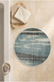 Round Multi-Purpose Bathroom Mat Non-Slip Base Foot Mat 50X50 Modern Patterned Soft Base - 3
